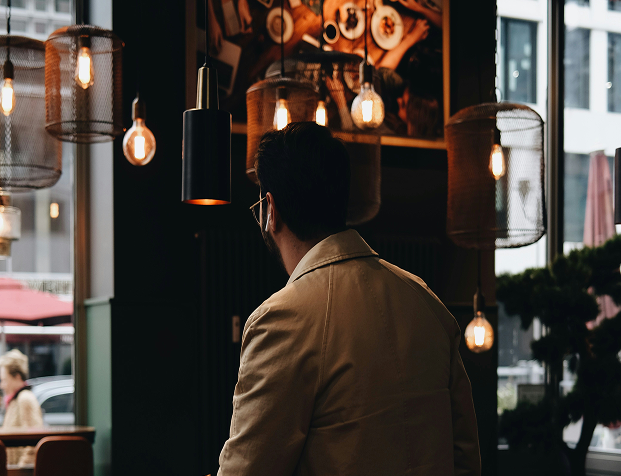 Person in a café